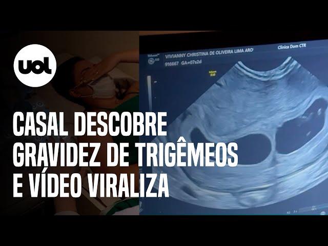 Vídeo mostra casal descobrindo que vai ter trigêmeos e momento emocionante viraliza