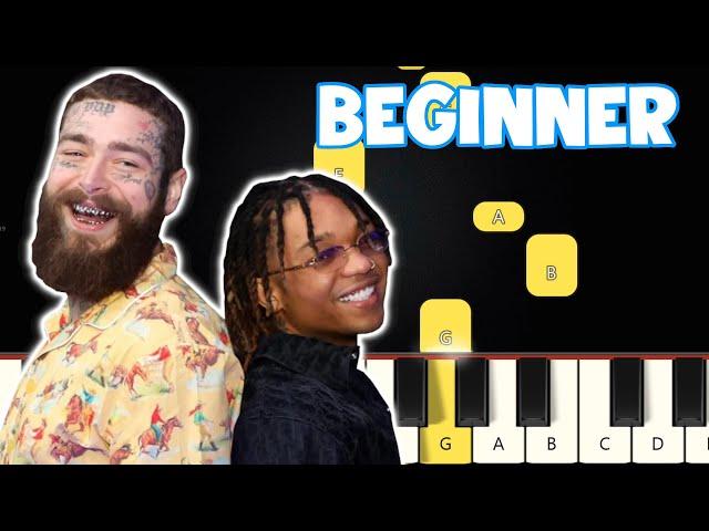 Sunflower - (Spider Man) Post Malone, Swae Lee | Beginner Piano Tutorial | Easy Piano