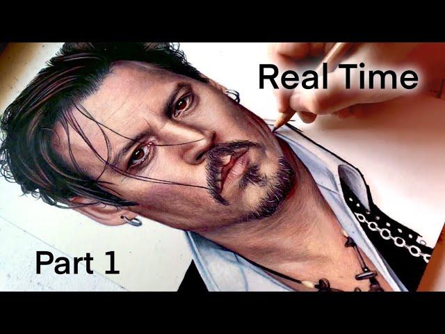 Drawing Johnny Depp Real Time - Part 1