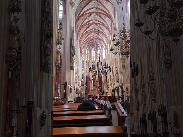 At mass in the church.