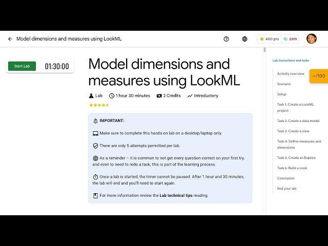 Model dimensions and measures using LookML