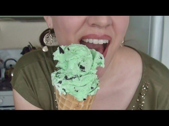 SassEsnacks ASMR: Mint 'N' Chip Ice Cream Cone | Eating Sounds