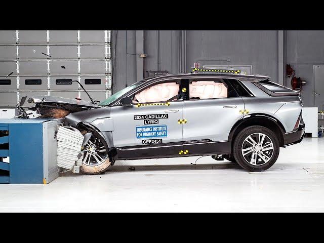 2024 Cadillac Lyriq updated moderate overlap IIHS crash test