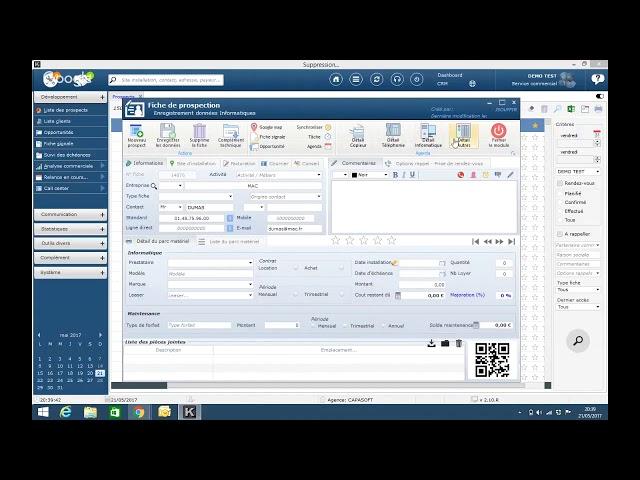 Fiche contact - CRM Kéops