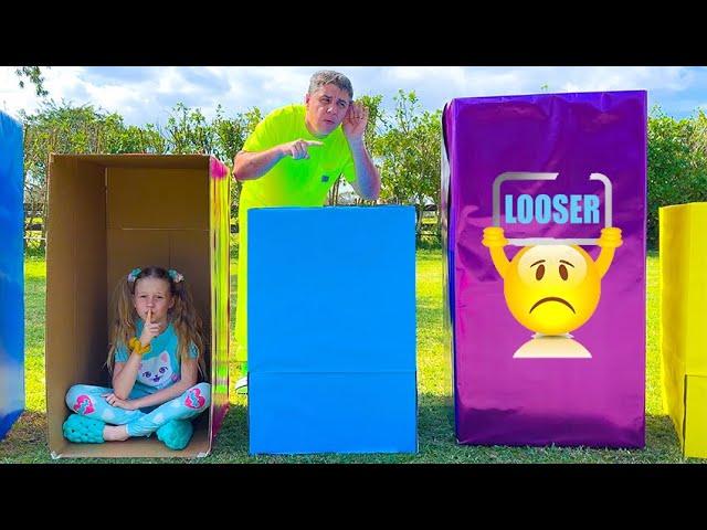 Nastya and Dad - Colored Challenge boxes and other Stories