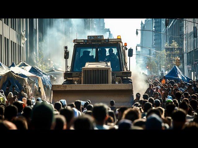 Total Chaos… NYC Demolishes Migrant Encampment