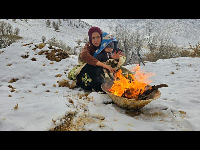 Ice Shelter: Survival of Zahra and her son during the winter snow and rain