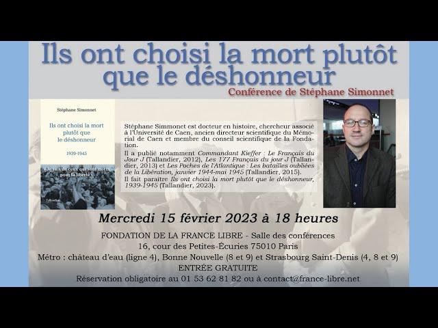 ILS ONT CHOISI LA MORT PLUTÔT QUE LE DÉSHONNEUR - Stéphane SIMONNET