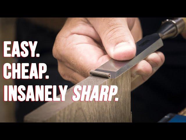 How To Sharpen A Chisel Incredibly Sharp For $25 / Scary Sharp Sharpening Method For Chisels