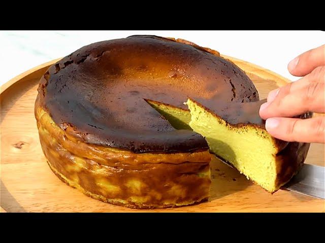 Matcha Basque Burnt Cheesecake | Easy 6 Ingredients Recipe