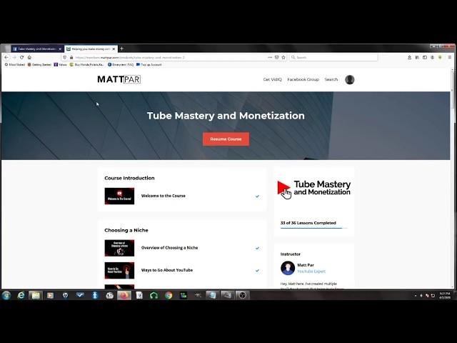 Matt Par Tube Mastery And Monetization Youtube Course Review 2020