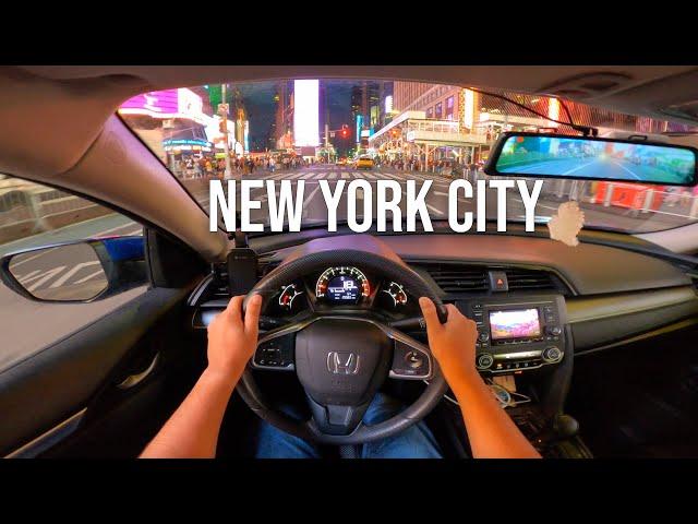 NEW YORK CITY POV Night Driving Tour 2022 - Times Square | Midtown Manhattan