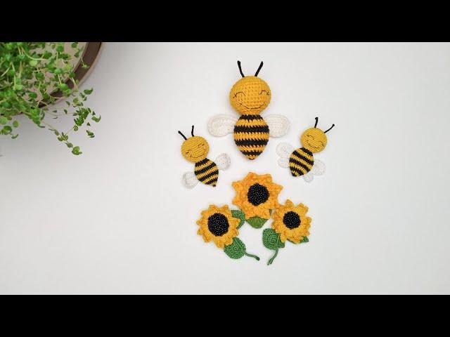 Вязаная крючком брошка пчёлка/crochet brooch bee