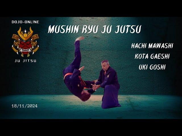 Mushin ryu ju jitsu : Trois techniques de défense avec Hachi mawashi, Uki goshi, Kote gaeshi.