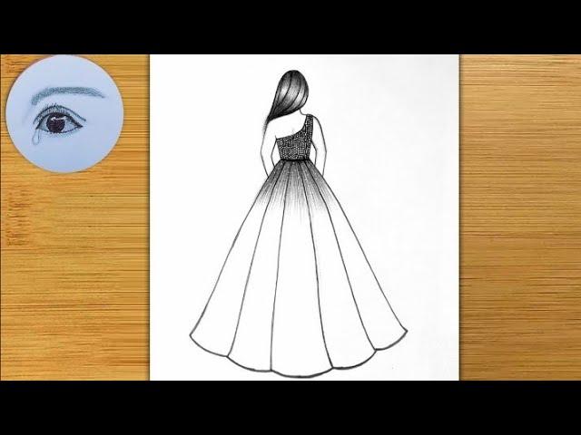 How to draw beautiful girl with dress | Easy Drawing | Pencil drawing