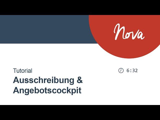 NOVA AVA - Ausschreibung & Angebotscockpit