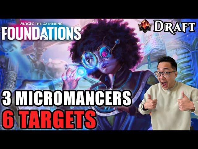 Going Crazy With Triple Micromancer And 6 Targets! | Foundations Draft | MTG Arena