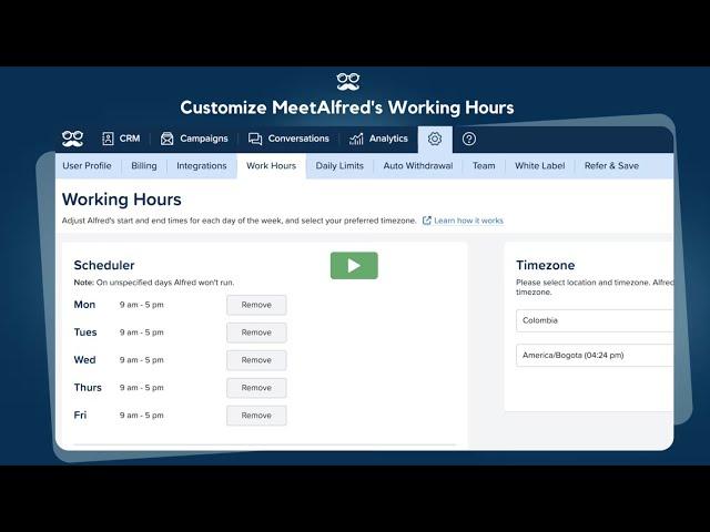How to customize your Meet Alfred's working hours with just a few clicks