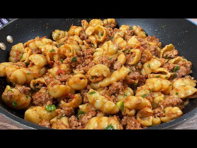 Just mix the pasta with the minced meat! Quick dinner in 10 minutes!