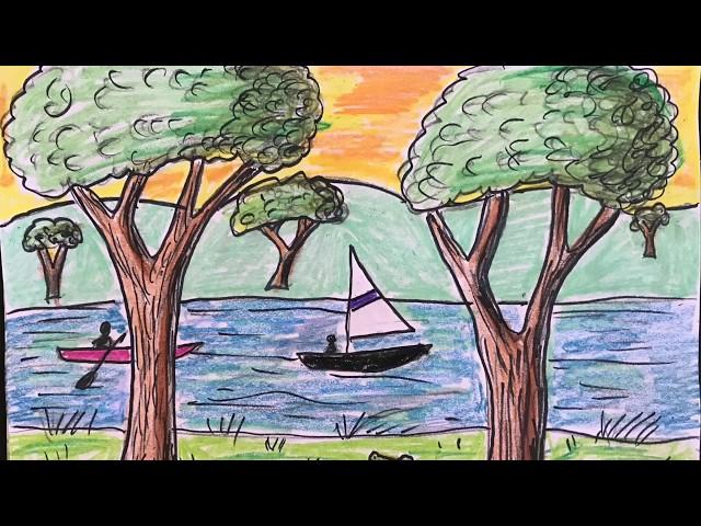 2nd grade    Landscape Drawing: Part 1 and 2