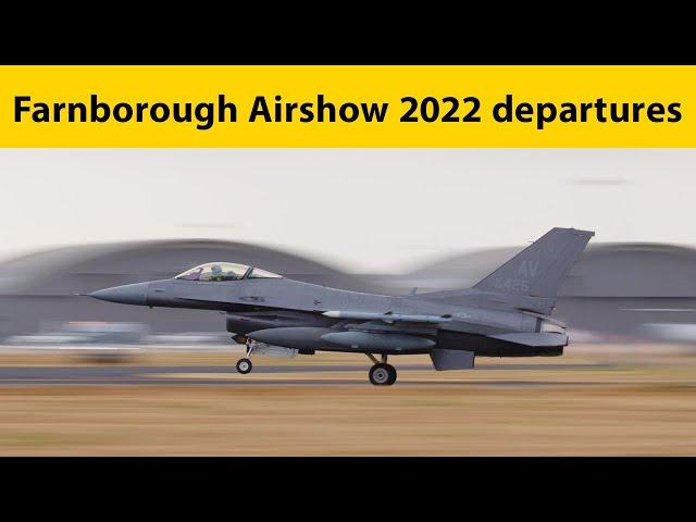 F16, F35 and F15 departing Farnborough Airshow 2022