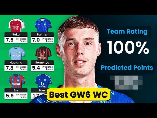 BEST GW6 WC TEAM! | FPL GW6 AI WILDCARD REVEAL! | Fantasy Premier League 2024/25