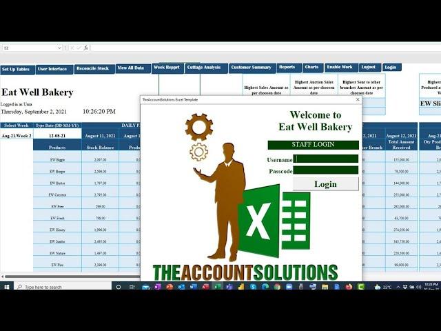 Bakery Excel Template for Production and Sales Control plus Weekly Reports Part 2