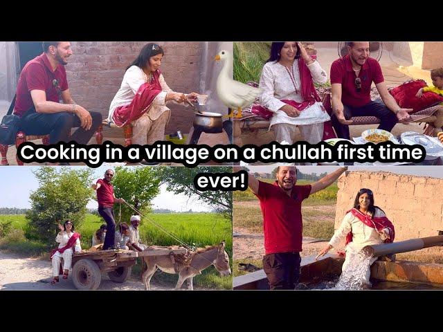 MAMA COOKS ON A DESI VILLAGE CHULLAH FIRST TIME EVER!|| DINNER INVITATION FROM THE VILLAGERS 🪿