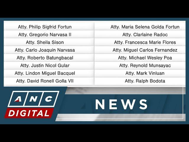 LOOK: 16 lawyers to defend VP Duterte in impeachment trial | ANC