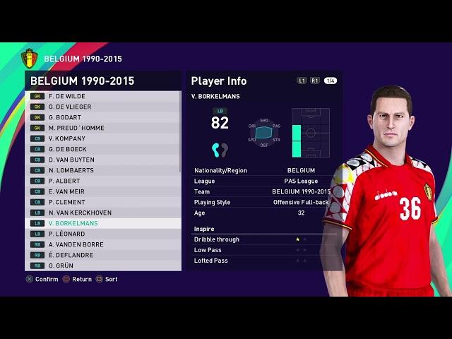 PES 2021 BELGIUM CLASSIC 1990-2015 PS4