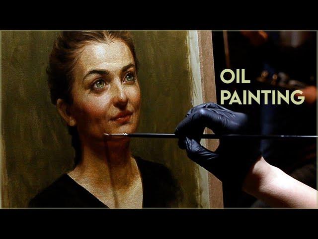 "Green Eyes" Portrait  OIL PAINTING TIME LAPSE