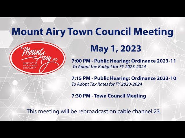 Mount Airy Town Council Meeting, 5-1-2023