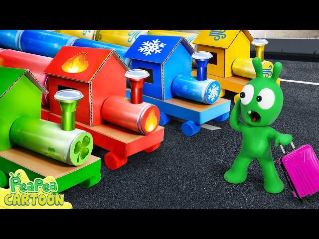 Pea Pea Explores Four Elements Train Adventure - Kid Learning - PeaPea Cartoon