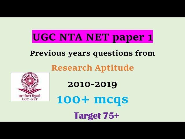 UGC NET Paper 1 Research Aptitude mcqs from 2010-2019 with Answers | Useful for NET/SET exams 2021