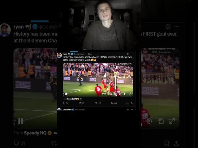 Fanof reacts to ishowspeed making his first goal in the sidemen charity