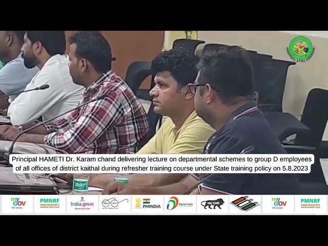 Principal HAMETI Dr. Karam chand delivering lecture on departmental schemes...