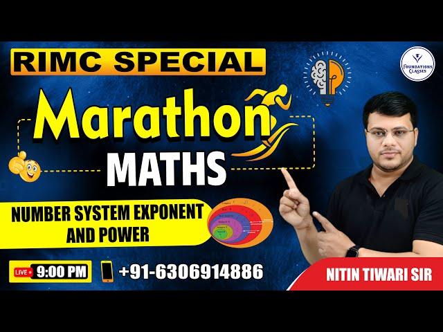 RIMC Special Maths Marathon | Number System Exponent & Power by Nitin Sir