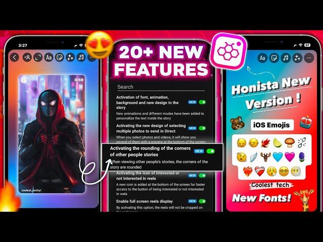 Honista lite v4 NEW 20 Features  Honista iPhone Story Setting | iOS Instagram on Android