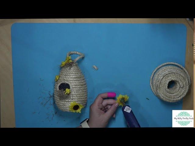 DIY Beehive Craft using thrift, upcycled, and dollar store items.