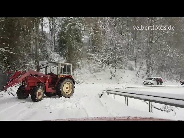 Fahrt zum Langenberger Sender im Schneechaos