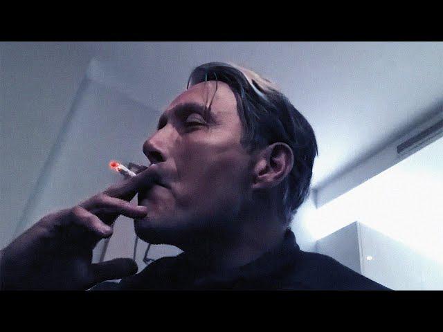 Mads Mikkelsen smoking and drinking Coca-Cola  - After Dark