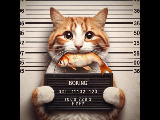 Cat jailed for stealing fish（Кота посадили в тюрьму за кражу рыбы）#cat #cute #jail #fish #funny