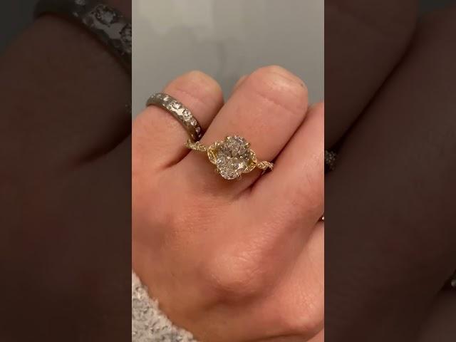 Armeni - Vintage Inspired 14k Yellow Gold Rope Band 1.70ct Oval Diamond Engagement Ring