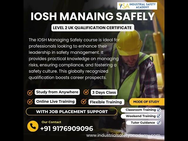 IOSH Managing Safely Course in Chennai with Offer Fees - Industrial Safety Academy