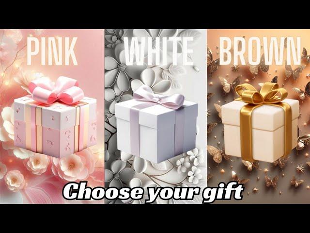 Choose your gift  || 3 gift box challenge Pink, White & Brown #giftboxchallenge #pinkvsblue