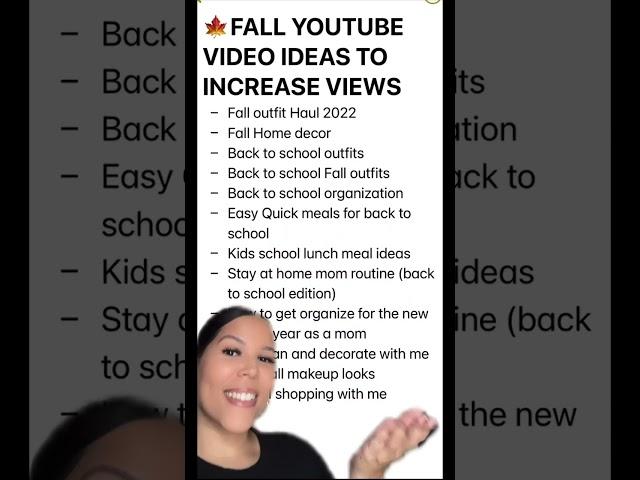 YOUTUBE VIDEO IDEAS TO GROW YOUR CHANNEL IN 2022 | FALL CONTENT TO GROW YOUR CHANNEL #shortsfeed