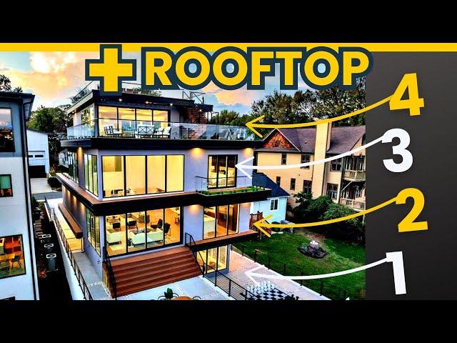 Luxury Modern Home Tour with Rooftop Terrace near Uptown Charlotte