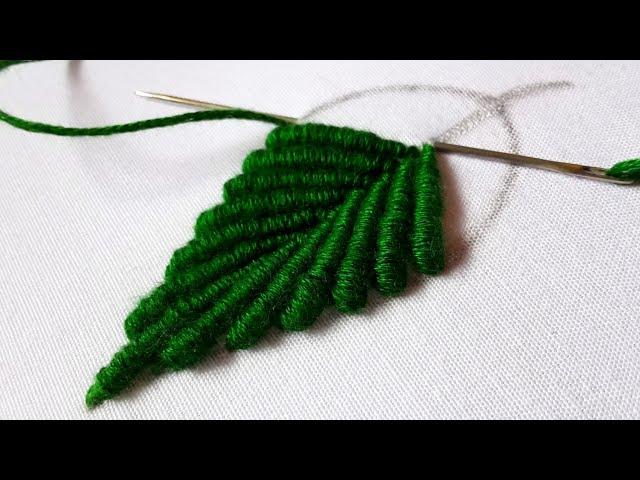 (Class - 4) Bullion knot stitch : Leaf stitch embroidery