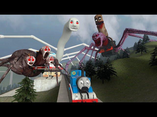 Building a Thomas Train Chased By New Cursed Thomas Train Monster Army in Garry's Mod
