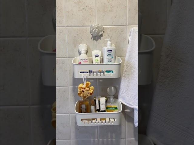 BeforeAfter  Using TAILI showe caddy suction cup to let your bathroom get organized~